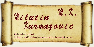 Milutin Kurmazović vizit kartica